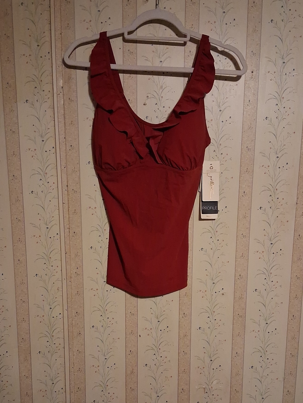 Gottex Women's Red Ruffle-Trim Swim Camisole